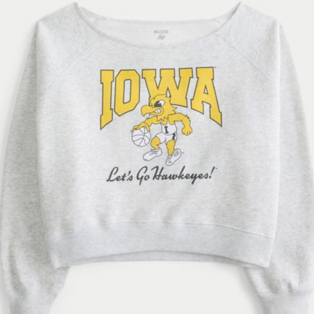 Hollister Gray Iowa Hawkeyes Sweatshirt/ Bnwt/ Various Sizes